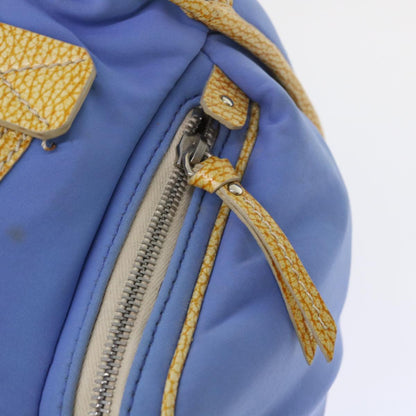 Celine Boston Bag Nylon Blue Brown  48042
