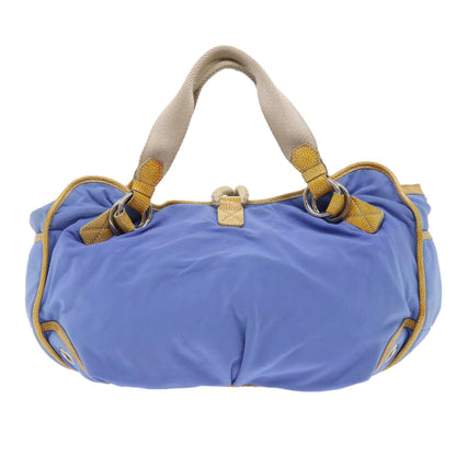 Celine Boston Bag Nylon Blue Brown  48042