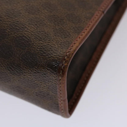 Celine Macadam Canvas Clutch Bag PVC Leather Brown  48331