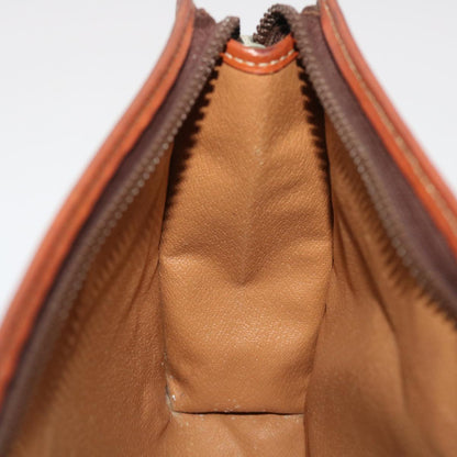 Celine Macadam Canvas Clutch Bag PVC Leather Brown  48331