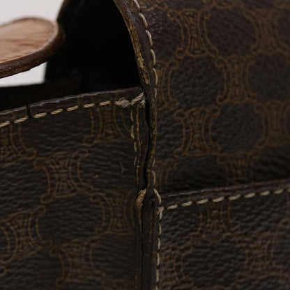 Celine Macadam Canvas Shoulder Bag PVC Leather Brown  49113