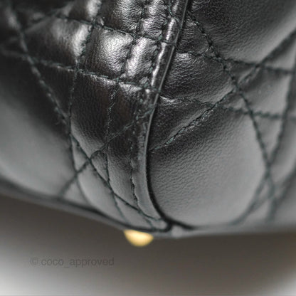 Christian Dior Medium Lady Dior Black Lambskin Gold Hardware