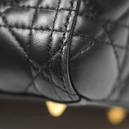 Christian Dior Medium Lady Dior Black Lambskin Gold Hardware