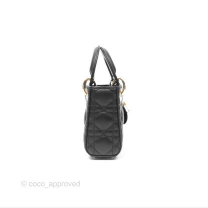Christian Dior Micro Lady Dior Black Lambskin Gold Hardware