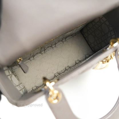 Christian Dior Lambskin My ABCDior Lady Dior Grey Gold Hardware
