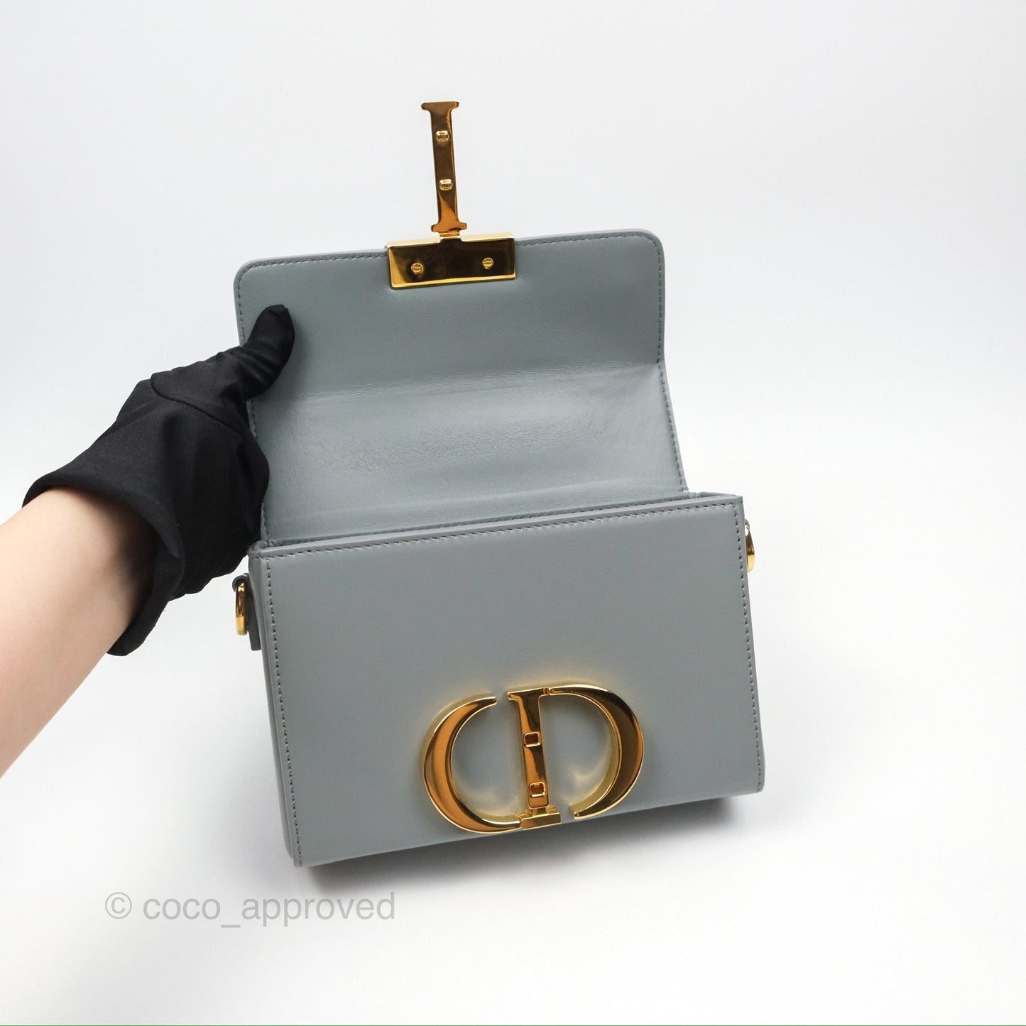 Christian Dior 30 Montaigne Box Bag Grey Calfskin