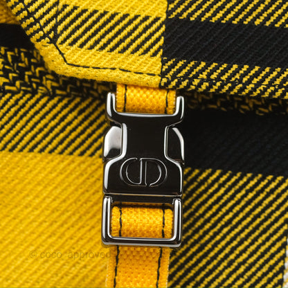 Christian Dior Small Diorcamp Bag Yellow Black Checkered Embroidery