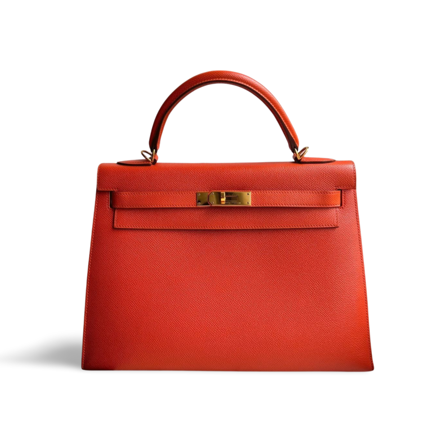 Hermes Orange Kelly 32 Sellier Bag in Epsom Leather with Gold Hardware
