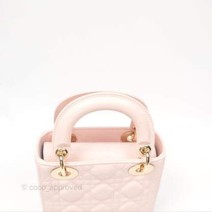 Christian Dior Mini Lady Dior Pink Lambskin Gold Hardware