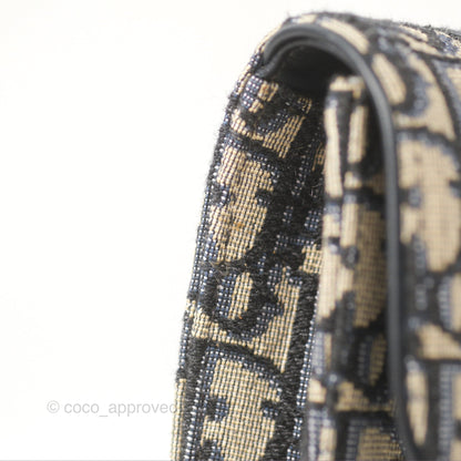Christian Dior Blue Dior Oblique Jacquard Saddle Belt Pouch