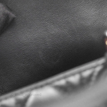 Christian Dior Cannage Mini Lady Dior Black Silver Hardware