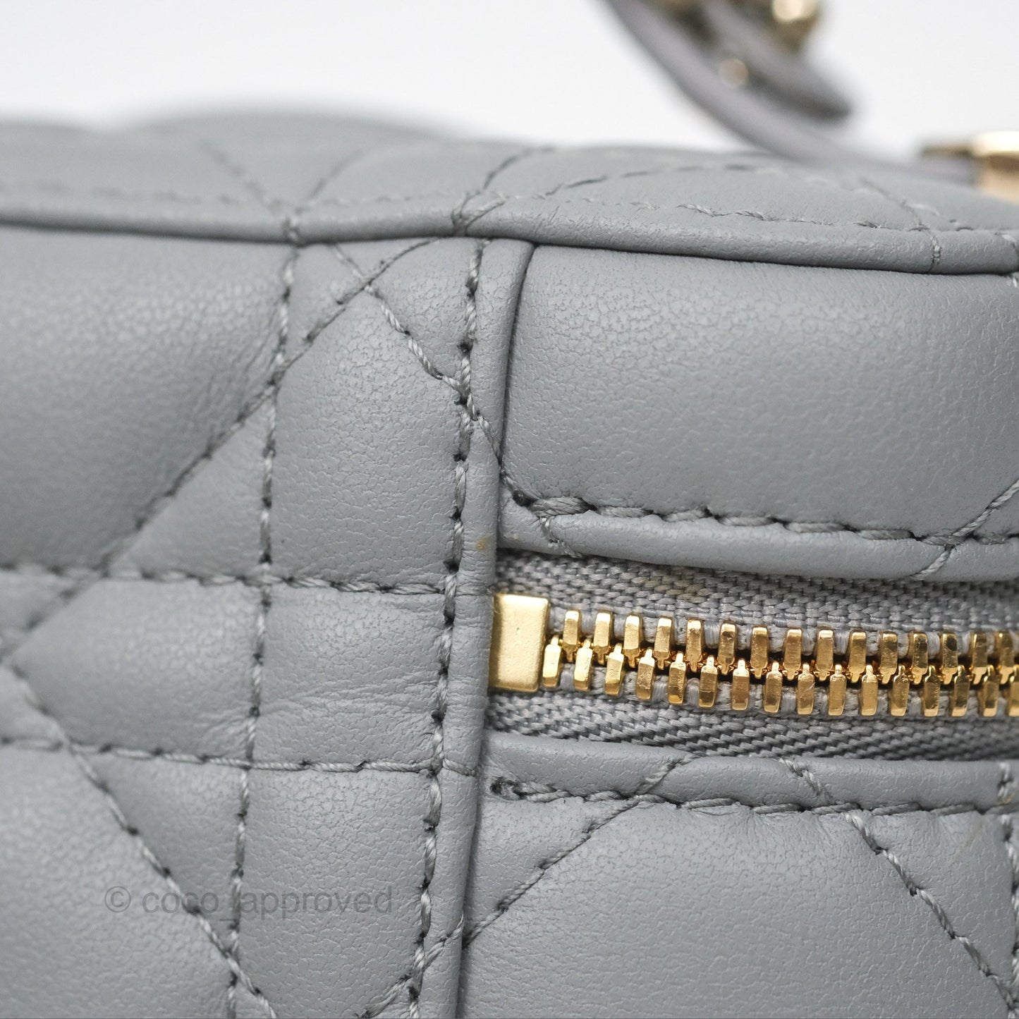 Christian Dior Micro Lady Dior Vanity Case Grey Cannage Lambskin
