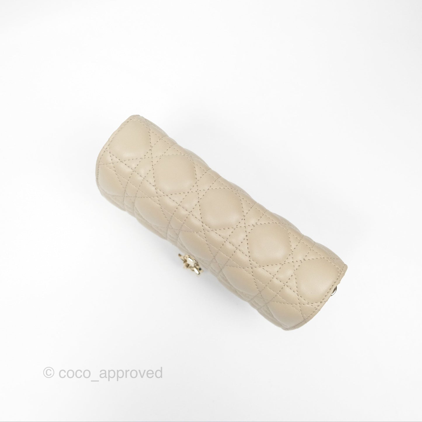 Christian Dior My Dior Daily Chain Pouch Sand-Colored Cannage Lambskin Gold Hardware