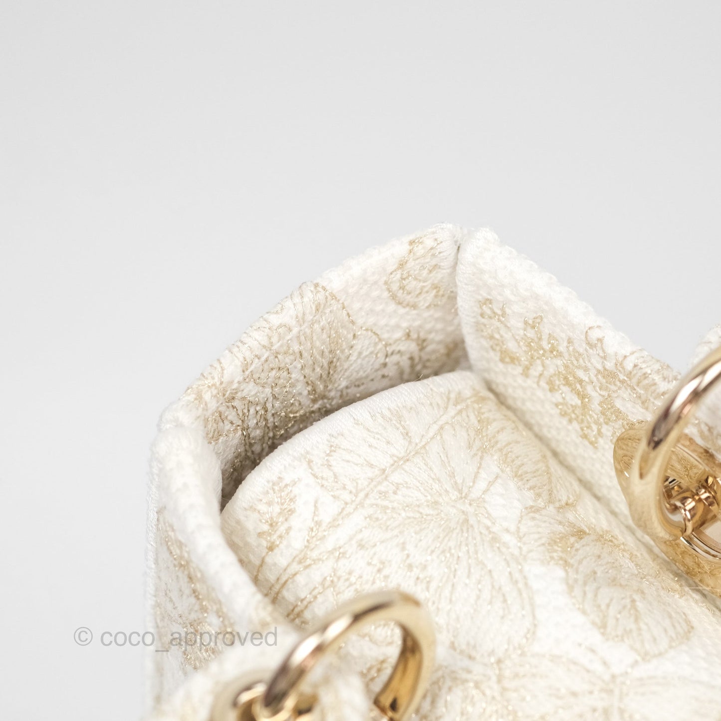 Christian Dior Medium Lady D-Lite Bag Dior Jardin d'Hiver Embroidery White