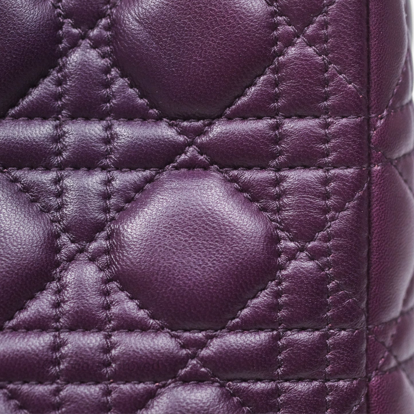 Christian Dior Medium Lady Dior Dark Purple Lambskin Silver Hardware