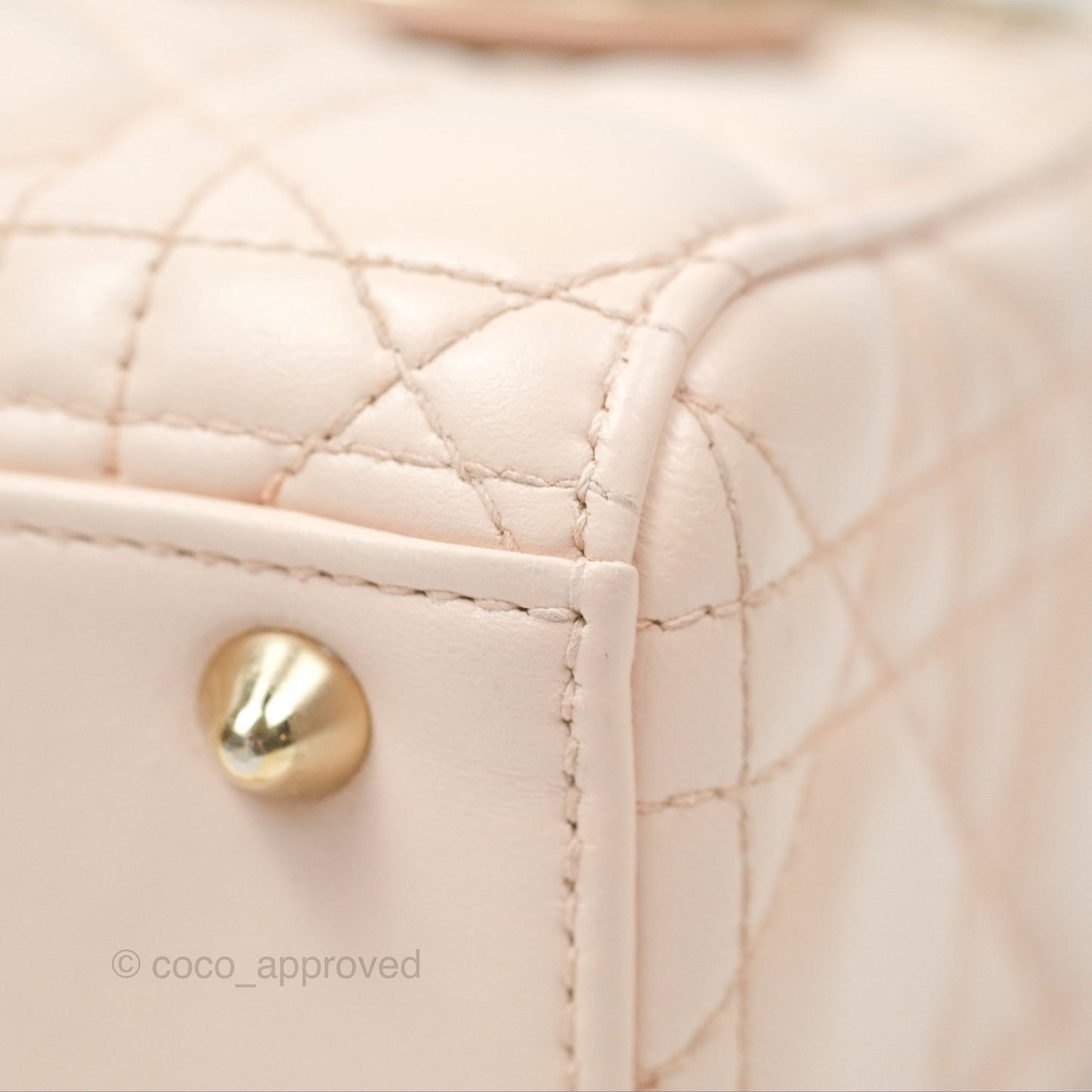 Christian Dior My ABCDior Lady Dior Baby Pink Cannage Lambskin Gold Hardware