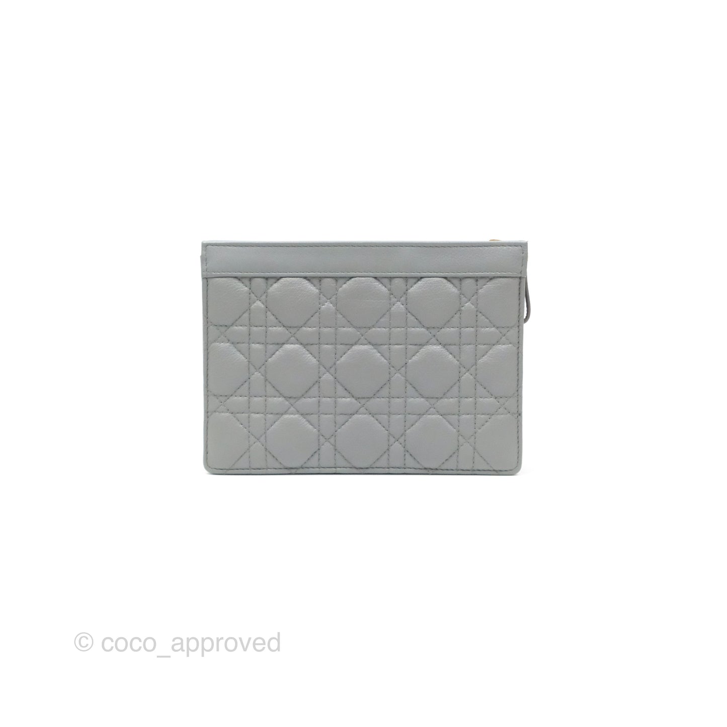 Christian Dior Dior Caro Every Dior Pouch Stone Gray Cannage Calfskin