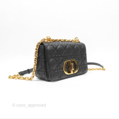 Christian Dior Small Caro Bag Black Supple Cannage Calfskin