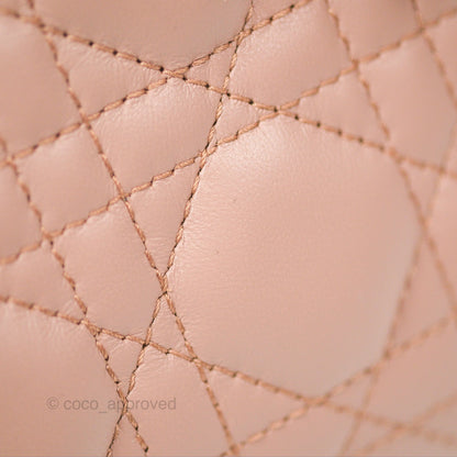 Christian Dior Mini Lady Dior Blush Cannage Lambskin Gold Hardware
