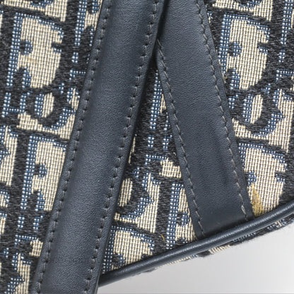 Christian Dior Mini Saddle Bag Blue Oblique Jacquard Gold Hardware