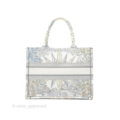Christian Dior Medium(Old Small) Book Tote White Multicolor Rêve d'Infini Embroidery