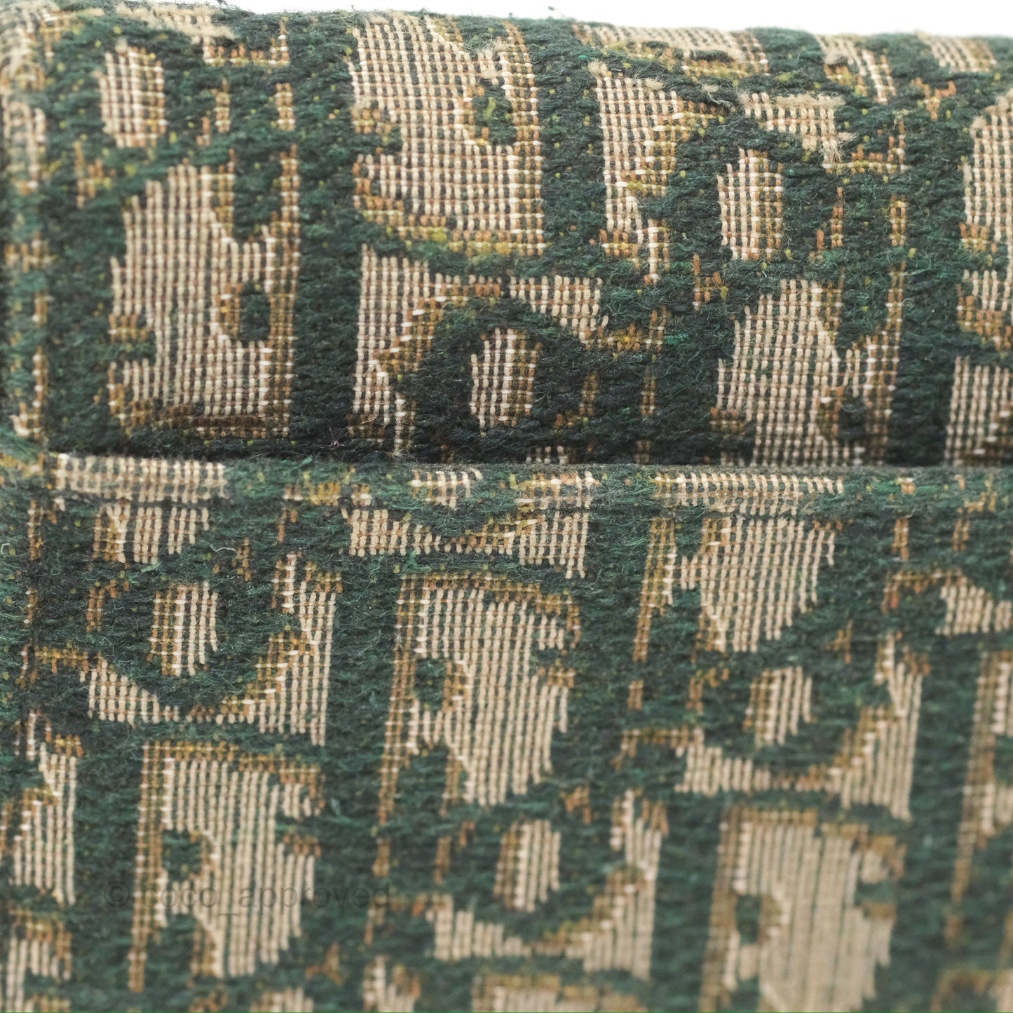 Christian Dior Saddle Flap Card Holder Green Dior Oblique Jacquard