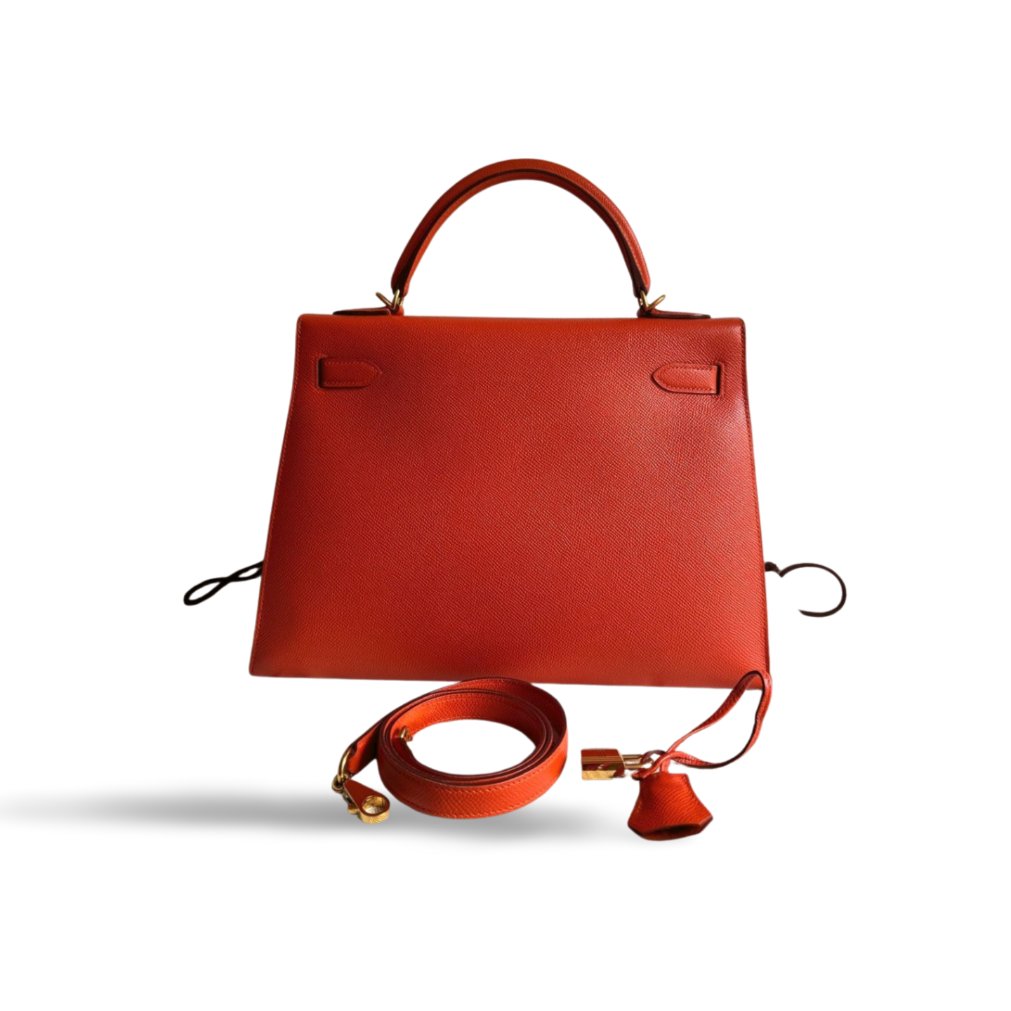 Hermes Orange Kelly 32 Sellier Bag in Epsom Leather with Gold Hardware