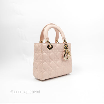 Christian Dior My ABCDior Lady Dior Pale Pink Cannage Lambskin Gold Hardware
