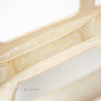 Dior Mini Book Tote Natural Macramé-Effect Embroidery