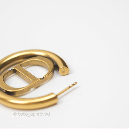 Christian Dior 30 Montaigne Hoop Earrings Gold Tone
