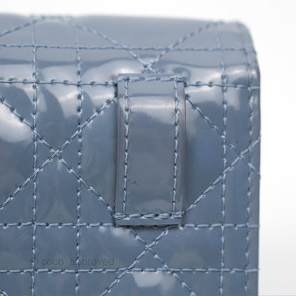 Christian Dior Nano Lady Dior Pouch Cloud Blue Cannage Patent
