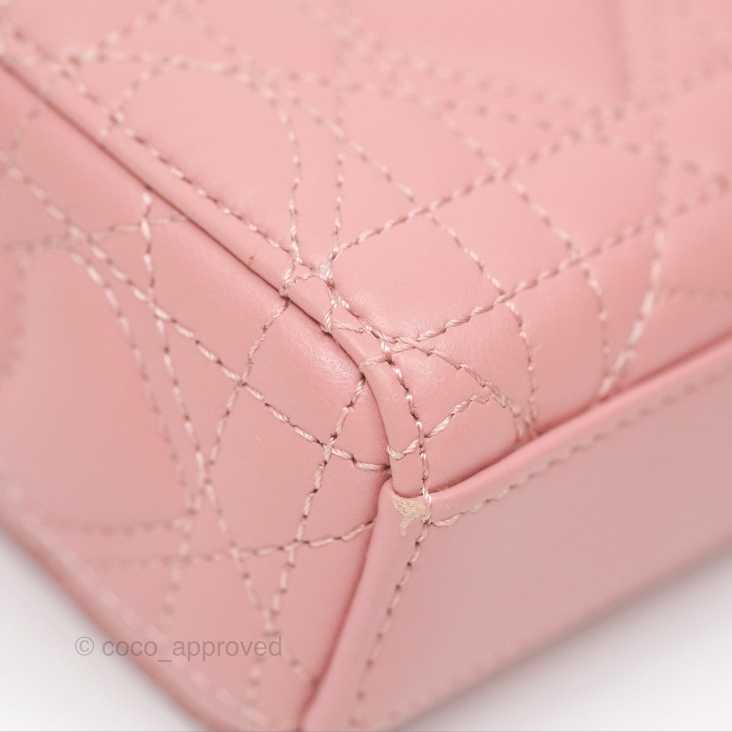 Christian Dior Lady D-Joy Micro Bag Antique Pink Lambskin Heart Quilted