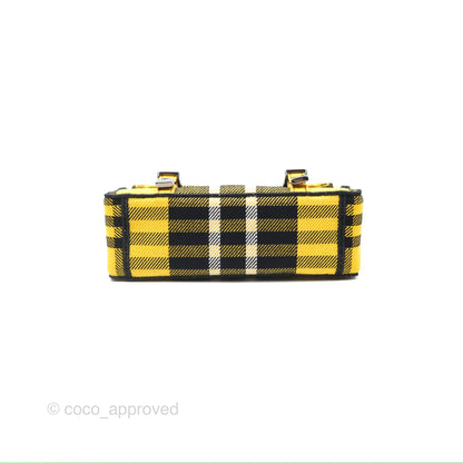 Christian Dior Small Diorcamp Bag Yellow Black Checkered Embroidery