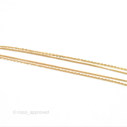Christian Dior Petit CD Double Necklace Crystals Gold Tone