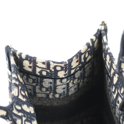 Christian Dior Medium Blue (Old Small) Dior Oblique Embroidery Canvas Book Tote