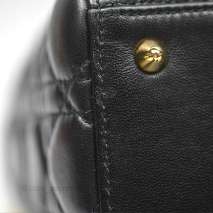 Christian Dior Medium Lady Dior Black Lambskin Gold Hardware