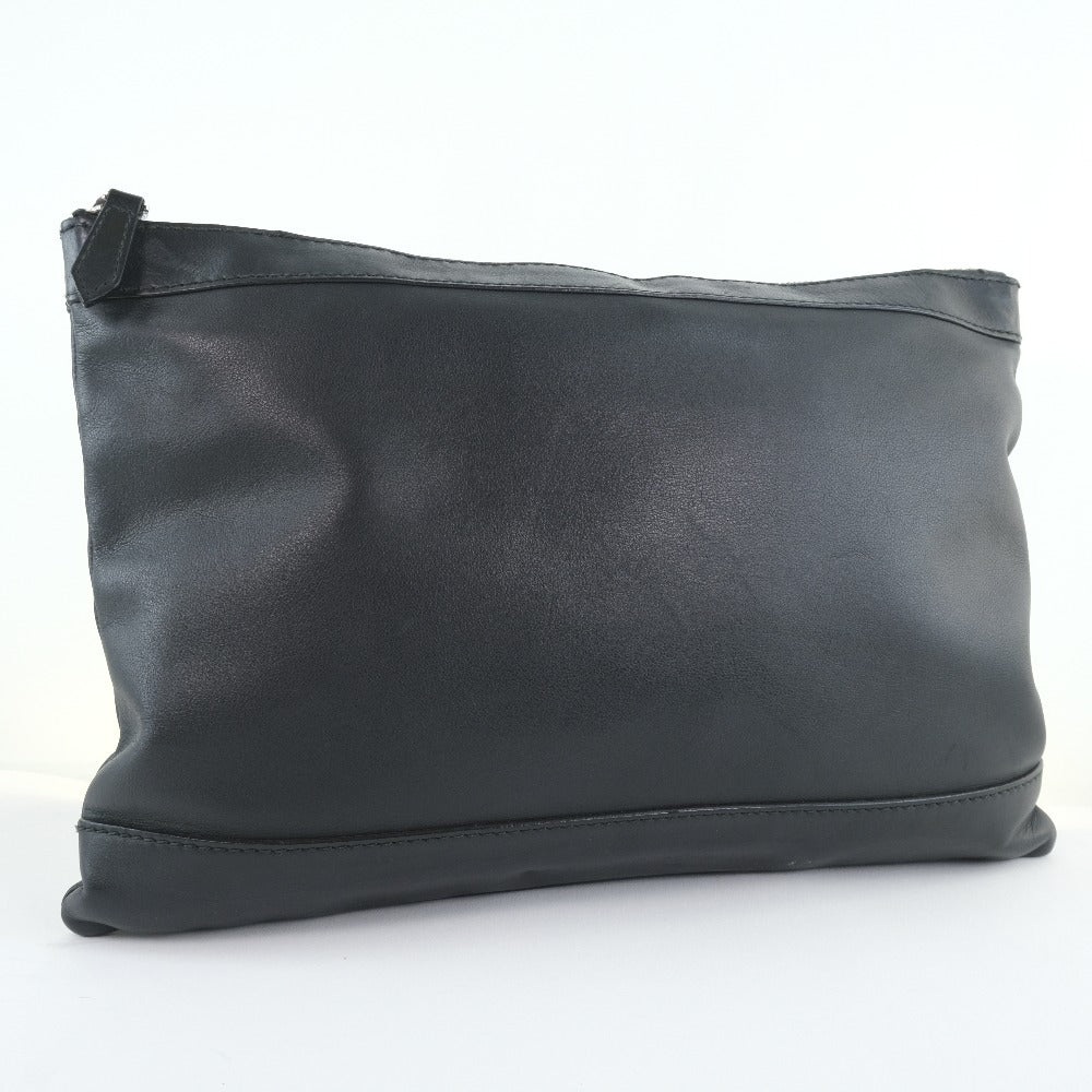 BALENCIAGA business bag 37373 Calfskin black Clutch bag Navy clip M unisex(Unisex)