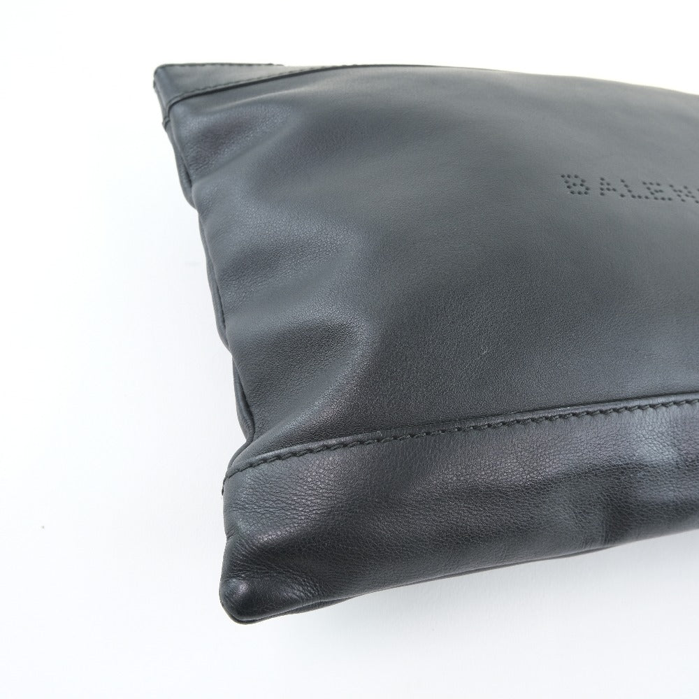 BALENCIAGA business bag 37373 Calfskin black Clutch bag Navy clip M unisex(Unisex)