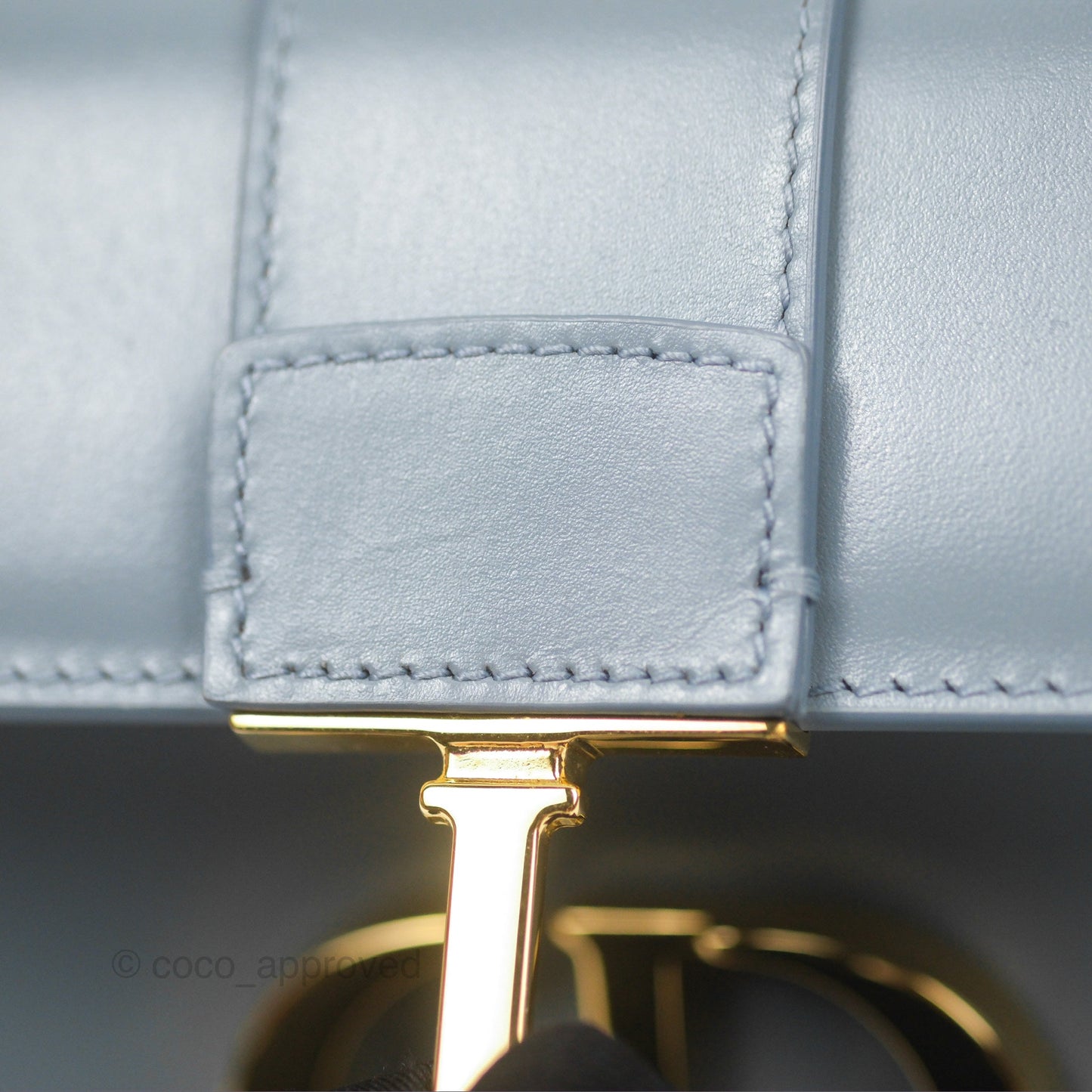 Christian Dior Micro 30 Montaigne Flap Bag Blue Grey Smooth Calfskin