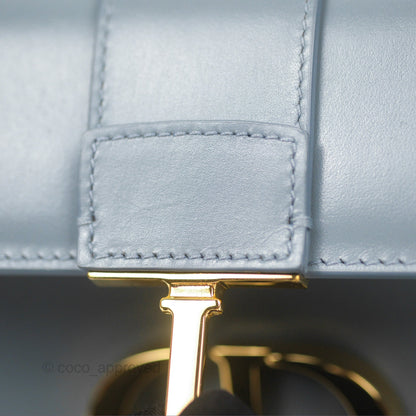 Christian Dior Micro 30 Montaigne Flap Bag Blue Grey Smooth Calfskin