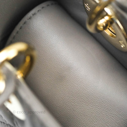 Christian Dior Lambskin My ABCDior Lady Dior Grey Gold Hardware