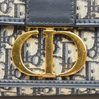 Christian Dior 30 Montaigne with Chain Blue Dior Oblique Jacquard