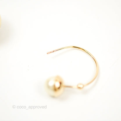 Dior Pearl Earrings Gold Tone