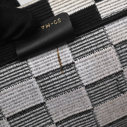 Christian Dior Large Book Tote Checkered Black/ White Canvas