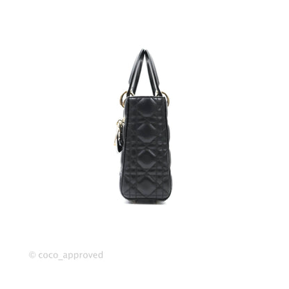 Christian Dior Lambskin My ABCDior Lady Dior Black Gold Hardware
