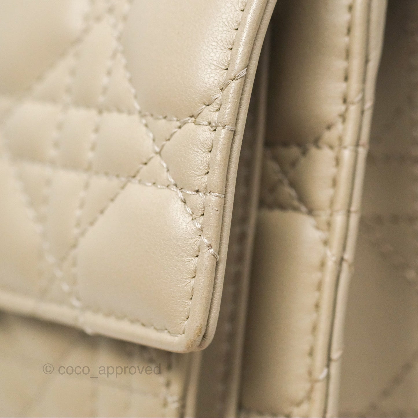 Christian Dior My Dior Daily Chain Pouch Sand-Colored Cannage Lambskin Gold Hardware