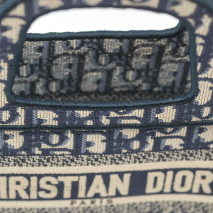 Dior Mini Book Tote Blue Oblique Canvas
