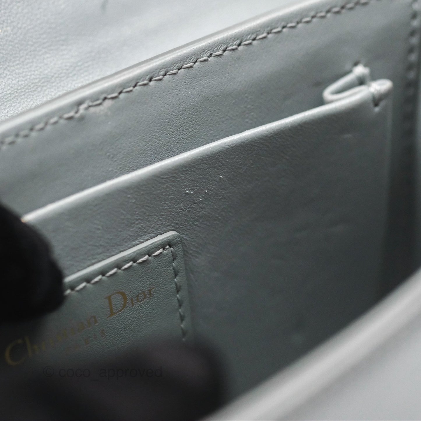 Christian Dior 30 Montaigne Box Bag Grey Calfskin