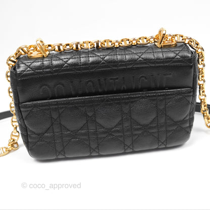 Christian Dior Small Caro Bag Black Supple Cannage Calfskin
