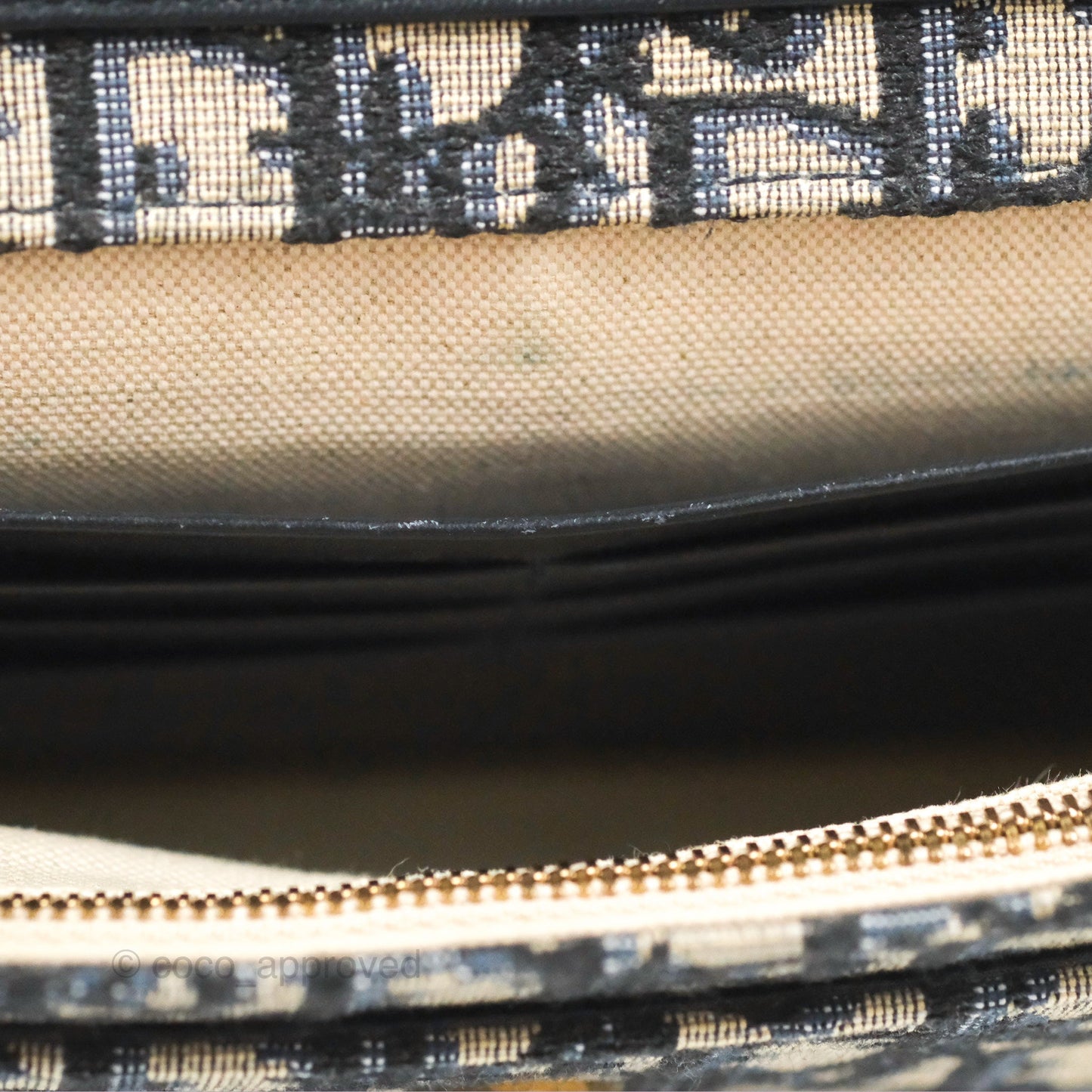 Christian Dior Saddle Chain Pouch Navy Oblique Jacquard